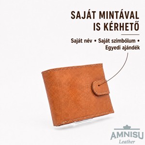Egyedi mintával gravírozott világosbarna patentos férfi bőr pénztárca + te mintád - Meska.hu
