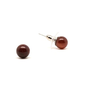 Fülbevaló golyó sardonyx 8mm, Ékszer, Fülbevaló, Pötty fülbevaló, , MESKA