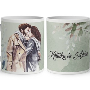 Névvel kérhető - Szerelmes csók mintás bögre, Otthon & Életmód, Konyhafelszerelés, tálalás, Tálalás, Bögre & Csésze, , MESKA