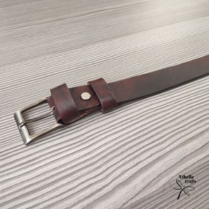 Sötétbarna csíkozott mintájú öv - ruha & divat - öv & övcsat - öv - Meska.hu