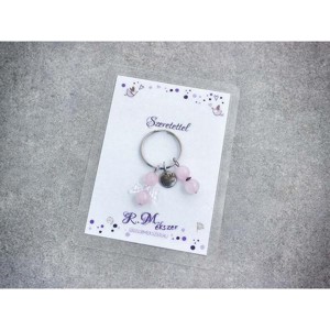 Szeretettel kulcstartó rózsakvarccal, Táska & Tok, Kulcstartó & Táskadísz, Kulcstartó, , MESKA