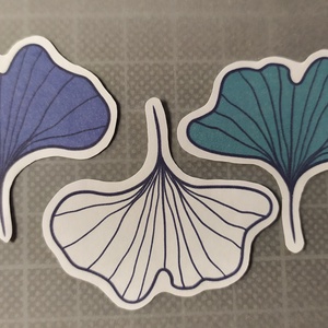 Ginkgo levelek 3db-os matricacsomag, Otthon & Életmód, Papír, írószer, Matrica, matrica csomag, Fotó, grafika, rajz, illusztráció, Papírművészet, MESKA