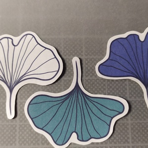 Ginkgo levelek 3db-os matricacsomag - otthon & életmód - papír, írószer - matrica, matrica csomag - Meska.hu