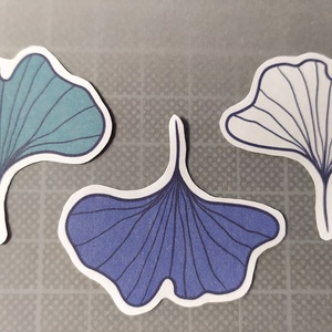 Ginkgo levelek 3db-os matricacsomag - otthon & életmód - papír, írószer - matrica, matrica csomag - Meska.hu