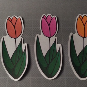 Tulipánok 3db-os matricacsomag - otthon & életmód - papír, írószer - matrica, matrica csomag - Meska.hu