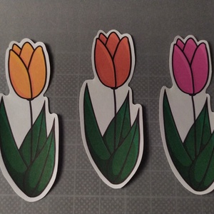 Tulipánok 3db-os matricacsomag, Otthon & Életmód, Papír, írószer, Matrica, matrica csomag, Fotó, grafika, rajz, illusztráció, Papírművészet, MESKA