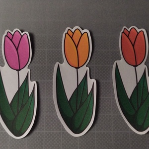 Tulipánok 3db-os matricacsomag - otthon & életmód - papír, írószer - matrica, matrica csomag - Meska.hu