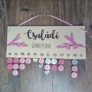 Családi öröknaptár, Otthon & Életmód, Dekoráció, Fali és függő dekoráció, Falinaptár & Öröknaptár, Festett tárgyak, MESKA