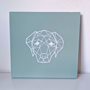 Geometrikus labrador mintájú fa falikép, Otthon & Életmód, Dekoráció, Kép & Falikép, Fából készült kép, Festett tárgyak, Famegmunkálás, MESKA