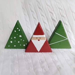 Karácsonyi fa dekoráció - zöld (3 darabos szett), Otthon & Lakás, Dekoráció, Dísztárgy, Famegmunkálás, Festett tárgyak, MESKA