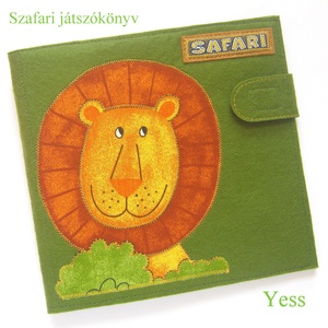 SZAFARI baba könyv/babakönyv, játszókönyv, babajáték, fejlesztő könyv, textilkönyv, mesekönyv, Játék & Sport, Textilkönyv & Babakönyv, Varrás, MESKA