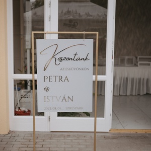 Plexi üdvözlőtábla - esküvő - dekoráció - tábla & jelzés - Meska.hu