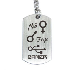 Nő Férfi Gamer acél medálos kulcstartó, Táska & Tok, Kulcstartó & Táskadísz, Kulcstartó, , MESKA