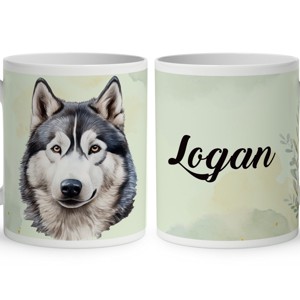 Névvel kérhető - Husky portré mintás bögre, Otthon & Életmód, Konyhafelszerelés, tálalás, Tálalás, Bögre & Csésze, , MESKA