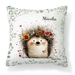 Névvel kérhető - A rét mosolygós cukisága, a süni mintás párna, Otthon & Életmód, Lakástextil, Párna & Párnahuzat, Díszpárna (belsővel együtt), , MESKA