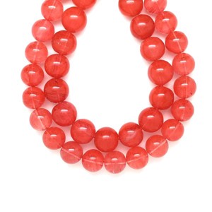 Cherry kvarc üveg golyó 16mm ékszerkészítő alapanyag (füzér), Kellékek & szerszámok, Ásvány alapanyag, Ásványfüzér, , MESKA