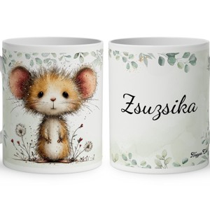 Névvel kérhető - Az erdő cuki aprósága, a mogyorós pele mintás bögre, Otthon & Életmód, Konyhafelszerelés, tálalás, Tálalás, Bögre & Csésze, , MESKA