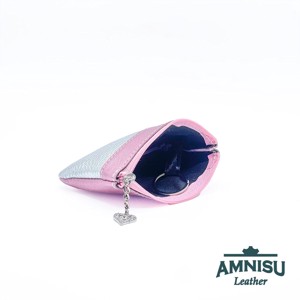 Metál rózsaszín - ezüst ívelt egy cipzáras kulcstartó C4001-1008 -  - Meska.hu