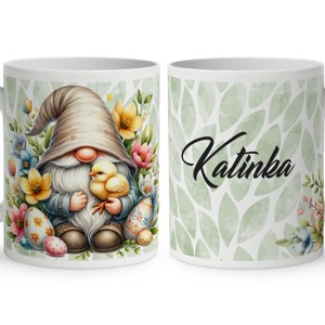 Névvel kérhető - Húsvéti manó és a kis csibe mintás bögre, Otthon & Életmód, Konyhafelszerelés, tálalás, Tálalás, Bögre & Csésze, , MESKA