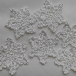 Horgolt hópihe díszek (6 db / csomag), Karácsony, Karácsonyi lakásdekoráció, Karácsonyfadíszek, Horgolás, MESKA