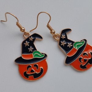 Halloween-fülbevaló - tök - ékszer - fülbevaló - lógó fülbevaló - Meska.hu