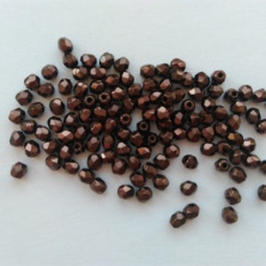 Cseh csiszolt üveggyöngy - 3mm - 100 db / csomag - sötétbarna, Kellékek & szerszámok, Gyöngyfűzés kellékek, Egyéb alkatrész, Ékszerkészítés, MESKA
