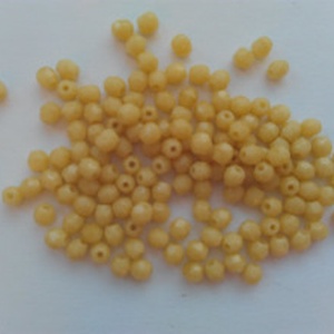Cseh csiszolt üveggyöngy - 3mm - 100 db / csomag - bézs, Kellékek & szerszámok, Gyöngyfűzés kellékek, Üveggyöngy, Ékszerkészítés, MESKA