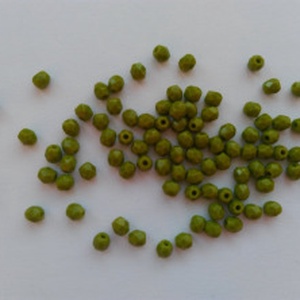 Cseh csiszolt üveggyöngy - 3mm - 100 db / csomag - zöld, Kellékek & szerszámok, Gyöngyfűzés kellékek, Egyéb alkatrész, Ékszerkészítés, MESKA