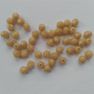 Cseh csiszolt üveggyöngy - 4mm - 100 db / csomag - bézs, Kellékek & szerszámok, Gyöngyfűzés kellékek, Üveggyöngy, Ékszerkészítés, MESKA