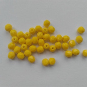 Cseh csiszolt üveggyöngy - 4mm - 100 db / csomag - citromsárga, Kellékek & szerszámok, Gyöngyfűzés kellékek, Üveggyöngy, Ékszerkészítés, MESKA
