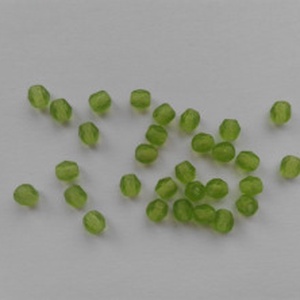 Cseh csiszolt üveggyöngy - 4mm - 100 db / csomag - zöld, Kellékek & szerszámok, Gyöngyfűzés kellékek, Üveggyöngy, Ékszerkészítés, MESKA