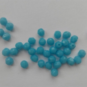 Cseh csiszolt üveggyöngy - 4mm - 100 db / csomag - kék, Kellékek & szerszámok, Gyöngyfűzés kellékek, Üveggyöngy, Ékszerkészítés, MESKA