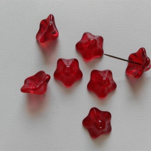 Cseh üveggyöngy virág - 13x8mm - 10 db / csomag - piros, Kellékek & szerszámok, Gyöngyfűzés kellékek, Üveggyöngy, , MESKA