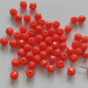 Cseh üveggyöngy - 5mm - 90 db / csomag - narancs, Kellékek & szerszámok, Gyöngyfűzés kellékek, Üveggyöngy, , MESKA
