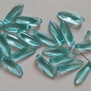 Cseh üveggyöngy szirom - 16 x 5,5 mm - 30 db / csomag - világoskék, Kellékek & szerszámok, Gyöngyfűzés kellékek, Üveggyöngy, , MESKA