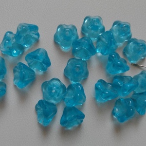 Cseh üveggyöngy virág - 6x8mm - 20 db / csomag - kék, Kellékek & szerszámok, Gyöngyfűzés kellékek, Üveggyöngy, , MESKA