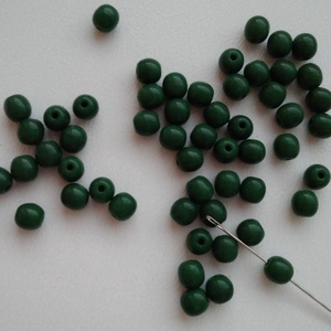 Cseh üveggyöngy - 4mm - 100 db / csomag - sötétzöld, Kellékek & szerszámok, Gyöngyfűzés kellékek, Üveggyöngy, , MESKA