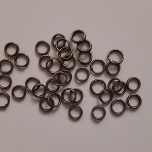 Dupla szerelőkarika - 5mm - 50 db / csomag - sárgaréz szín, Kellékek & szerszámok, Gyöngyfűzés kellékek, Szerelőkarika, , MESKA