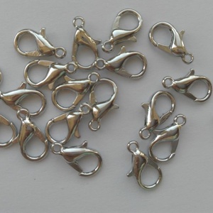Delfinzár - 12mm - 20 db / csomag - rhodium szín, Kellékek & szerszámok, Gyöngyfűzés kellékek, Egyéb alkatrész, , MESKA
