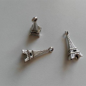 Fém medál - 22x10mm - Eiffel-torony - 10 db / csomag - antik ezüst szín, Kellékek & szerszámok, Ékszerkellék, Medál csomag, , MESKA