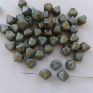Cseh üveggyöngy - 6mm - 60 db / csomag - márványos, Kellékek & szerszámok, Gyöngyfűzés kellékek, Üveggyöngy, , MESKA