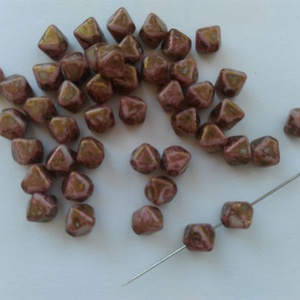 Cseh üveggyöngy - 6mm - 60 db / csomag - márványos, Kellékek & szerszámok, Gyöngyfűzés kellékek, Üveggyöngy, , MESKA