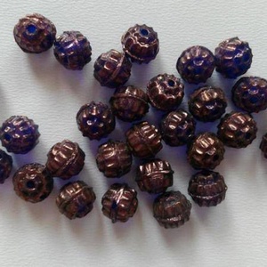 Cseh üveggyöngy - 7mm - sötétbarna - 29 db / csomag, Kellékek & szerszámok, Gyöngyfűzés kellékek, Üveggyöngy, , MESKA