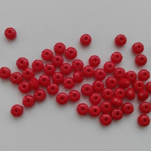 Cseh üveggyöngy - fánk - 4x2mm - 100 db / csomag - piros, Kellékek & szerszámok, Gyöngyfűzés kellékek, Üveggyöngy, , MESKA