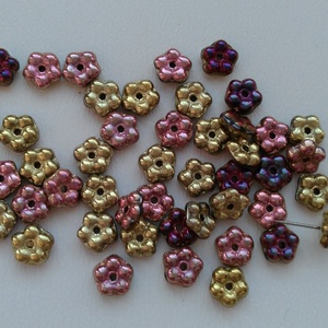 Cseh üveggyöngy köztes virág - 5x2mm - 50 db / csomag , Kellékek & szerszámok, Gyöngyfűzés kellékek, Üveggyöngy, , MESKA