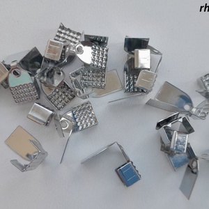 Szalagvég, végzáró - 11x6mm - 10 db / csomag - rhodium szín, Kellékek & szerszámok, Gyöngyfűzés kellékek, Egyéb alkatrész, , MESKA
