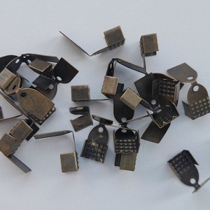 Szalagvég, végzáró - 11x6mm - 10 db / csomag - sárgaréz szín, Kellékek & szerszámok, Gyöngyfűzés kellékek, Egyéb alkatrész, , MESKA