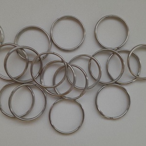 Mini kulcskarika, kulcstartó alap - 19mm - rhodium szín - 10 db / csomag, Kellékek & szerszámok, Gyöngyfűzés kellékek, Egyéb alkatrész, , MESKA