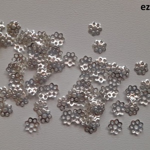Fém gyöngykupak - 6mm - 50 db / csomag - ezüst szín, Kellékek & szerszámok, Gyöngyfűzés kellékek, Gyöngykupak, , MESKA