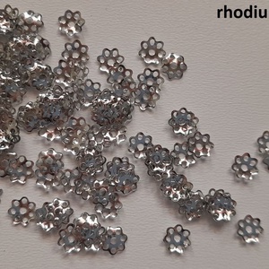 Fém gyöngykupak - 6mm - 50 db / csomag - rhodium szín, Kellékek & szerszámok, Gyöngyfűzés kellékek, Gyöngykupak, , MESKA